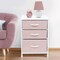 Sorbus Nightstand with 3 Drawers - Furniture Storage for Bedroom, Closet, Office Organization - Steel Frame, Wood Top, Pastel Fabric Bin